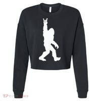 Bigfoot Rock And Roll For Sasquatch Believers Cropped Pullover Crew thumb 0