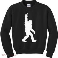 Bigfoot Rock And Roll For Sasquatch Believers Kids Sweatshirt thumb 0