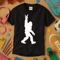 Bigfoot Rock And Roll For Sasquatch Believers Kids T-Shirt thumb 3
