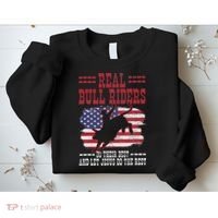 Bull Riding American Flag Rodeo Patriotic Christian Rider Sweatshirt thumb 2