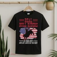 Bull Riding American Flag Rodeo Patriotic Christian Rider T-Shirt thumb 2