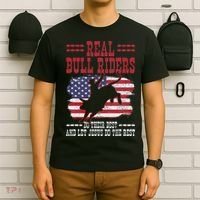 Bull Riding American Flag Rodeo Patriotic Christian Rider T-Shirt thumb 6