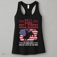 Bull Riding American Flag Rodeo Patriotic Christian Rider Women's Tank Top thumb 3