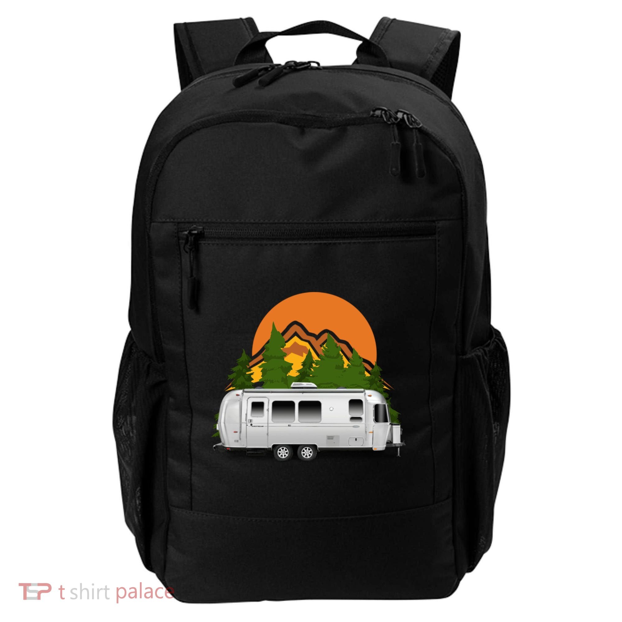 Beautiful Retro Airstream Camping Trailer Tee Dults Gift Backpack