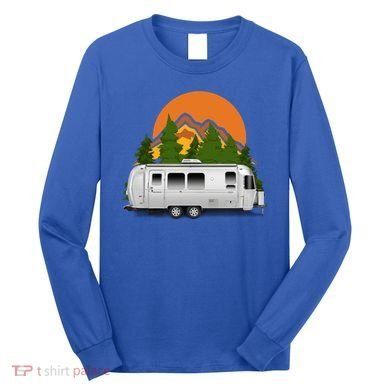 Beautiful Retro Airstream Camping Trailer Tee Dults Gift Long Sleeve Shirt
