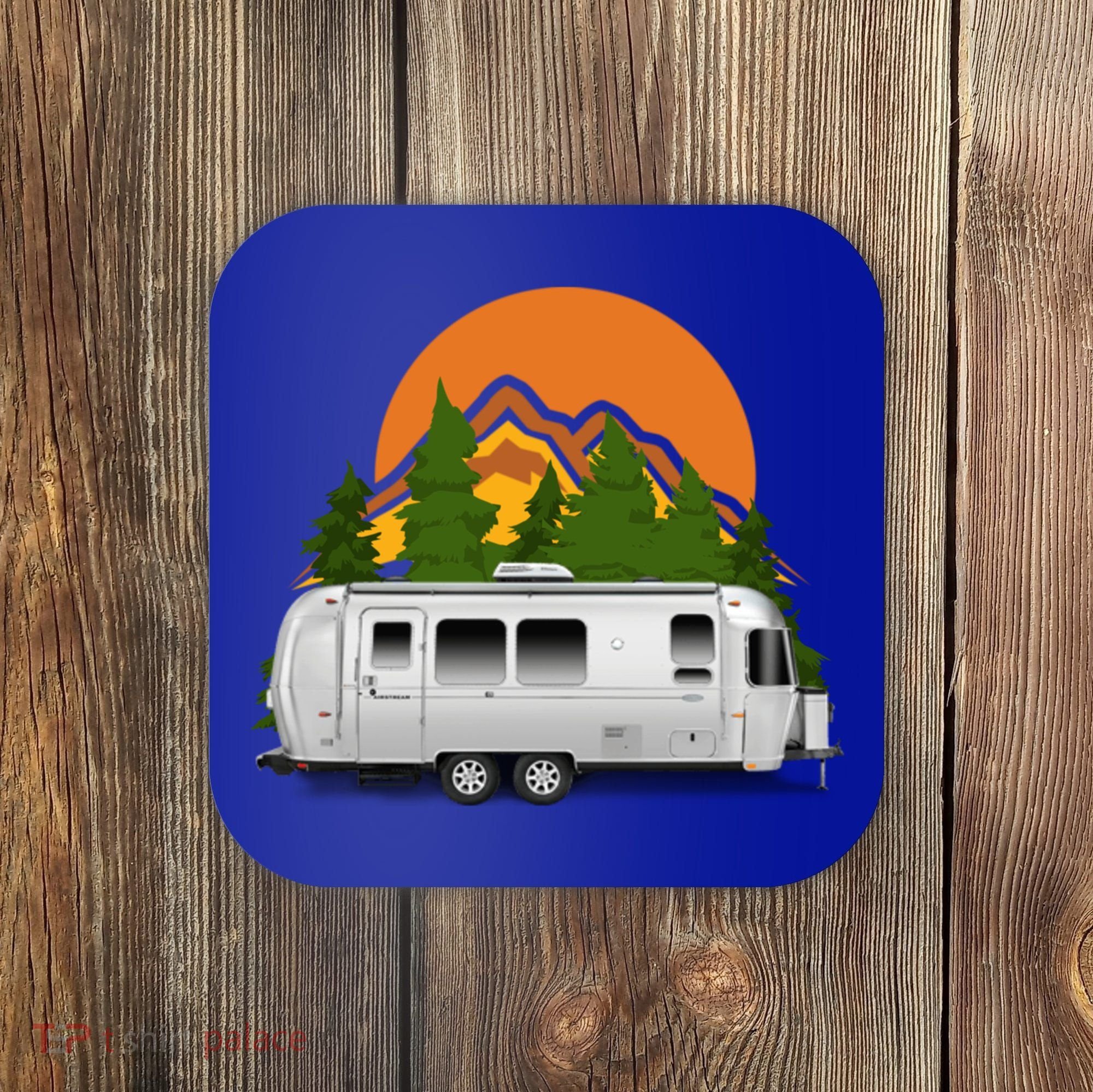 Beautiful Retro Airstream Camping Trailer Tee Dults Gift Coaster
