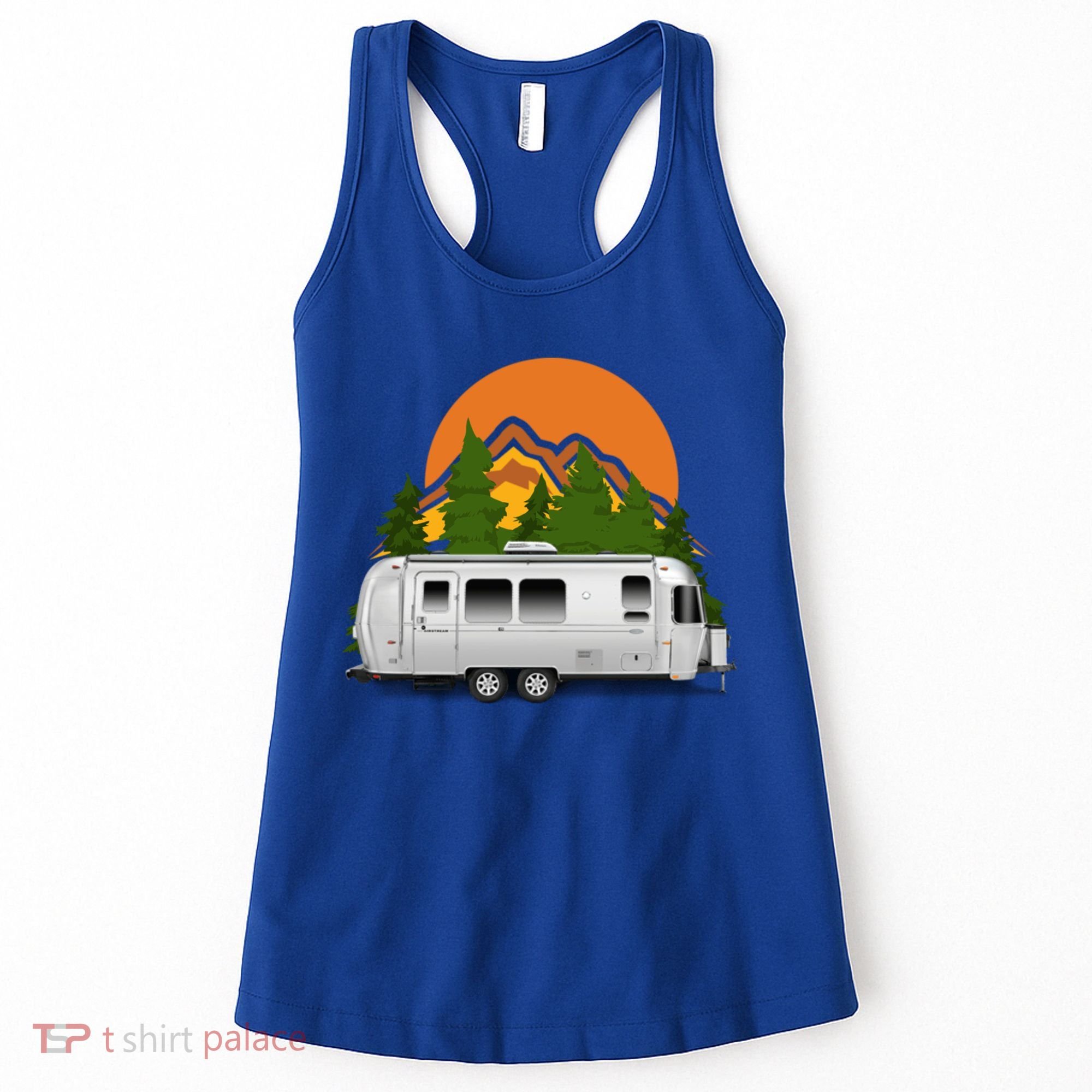 Beautiful Retro Airstream Camping Trailer Tee Dults Gift Women's Tank Top