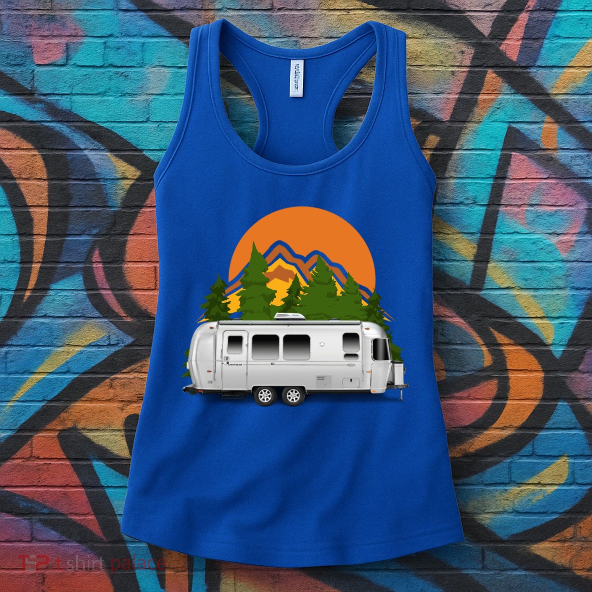 Beautiful Retro Airstream Camping Trailer Tee Dults Gift Women's Tank Top