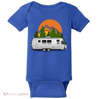Beautiful Retro Airstream Camping Trailer Tee Dults Gift Baby Bodysuit