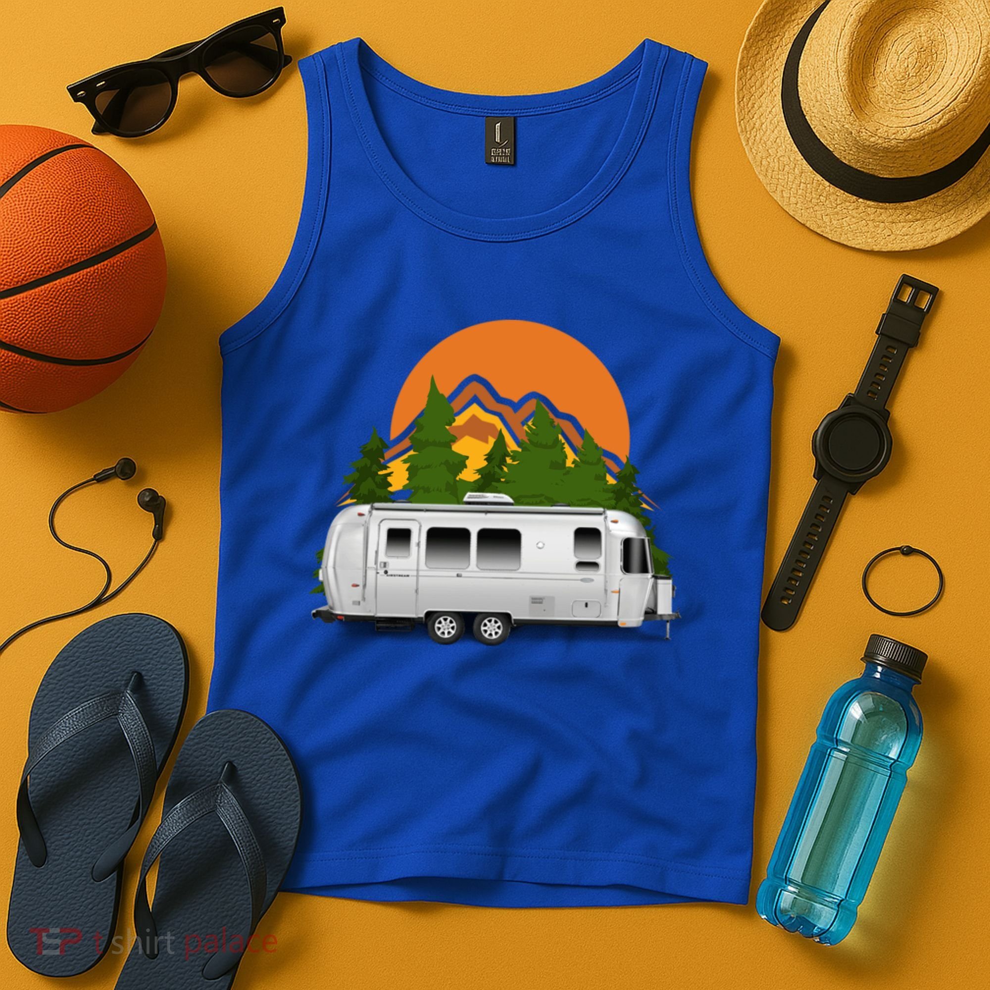 Beautiful Retro Airstream Camping Trailer Tee Dults Gift Tank Top