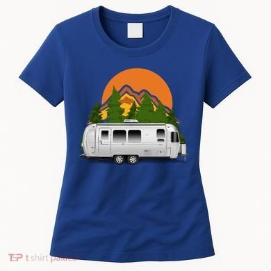 Beautiful Retro Airstream Camping Trailer Tee Dults Gift Women's T-Shirt