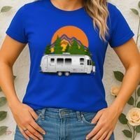 Beautiful Retro Airstream Camping Trailer Tee Dults Gift Women's T-Shirt thumb 2