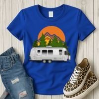 Beautiful Retro Airstream Camping Trailer Tee Dults Gift Women's T-Shirt thumb 3