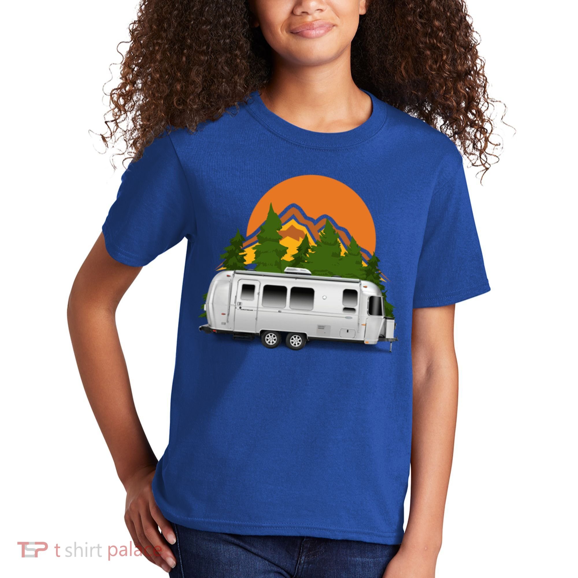 Beautiful Retro Airstream Camping Trailer Tee Dults Gift Kids T-Shirt