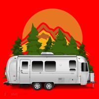 Beautiful Retro Airstream Camping Trailer Tee Dults Gift Santa Hat thumb 1