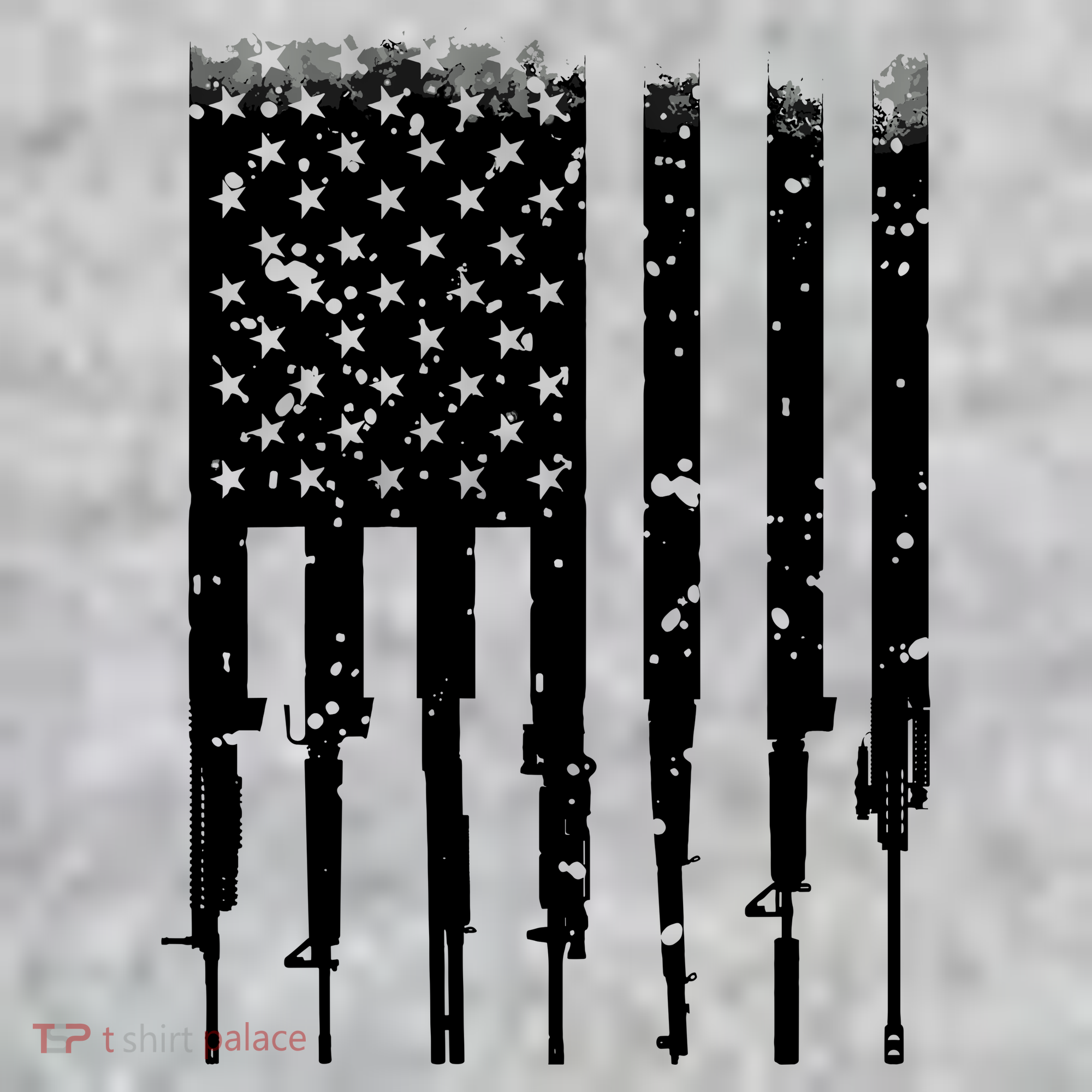 Bullet Riddled American Rifle Flag Long Sleeve Shirt