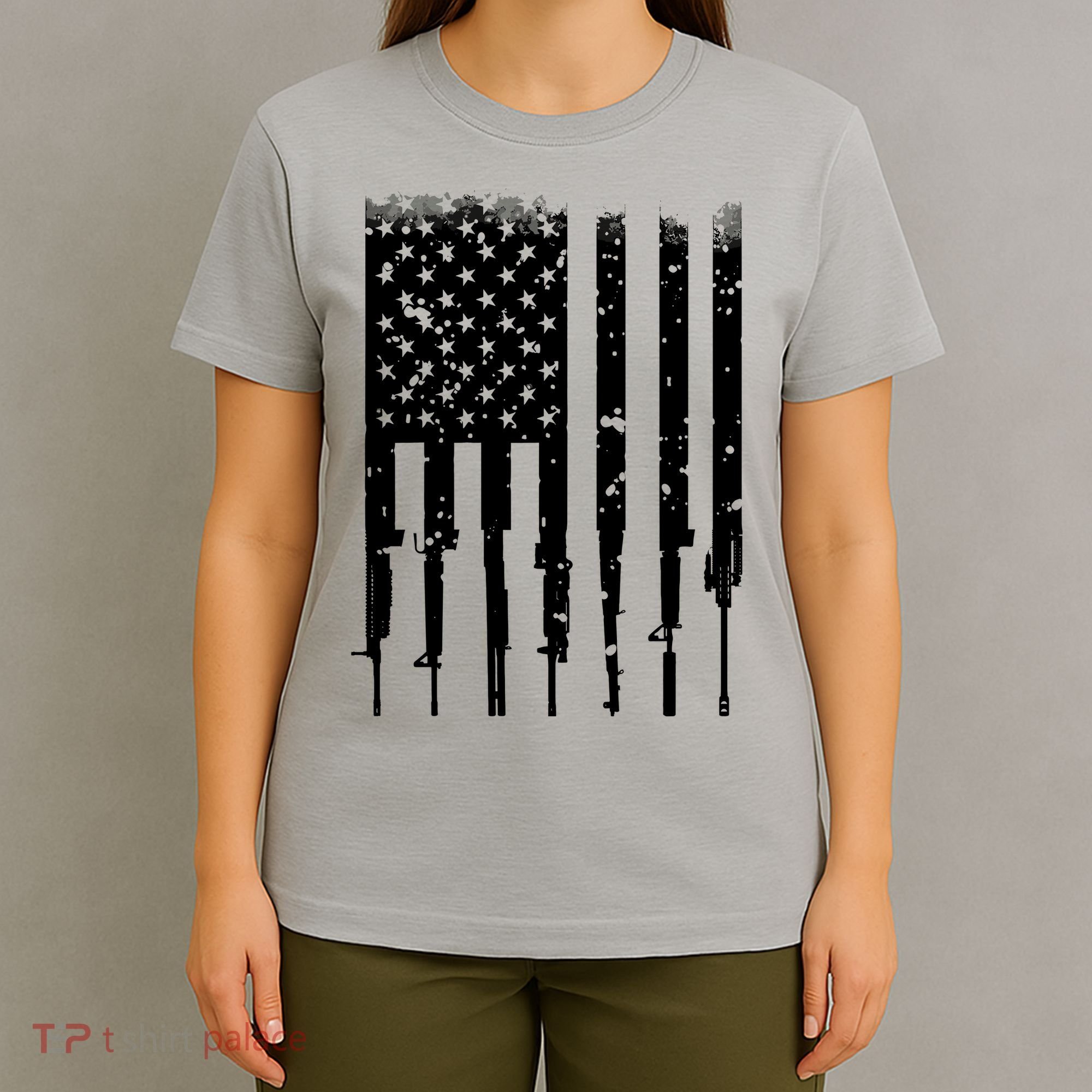 Bullet Riddled American Rifle Flag T-Shirt
