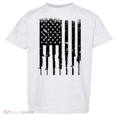 Bullet Riddled American Rifle Flag Toddler T-Shirt
