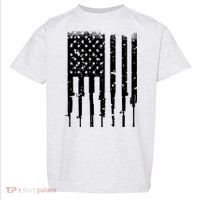 Bullet Riddled American Rifle Flag Toddler T-Shirt thumb 0