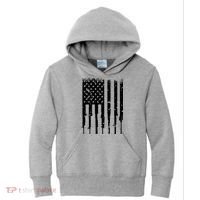 Bullet Riddled American Rifle Flag Kids Hoodie thumb 0