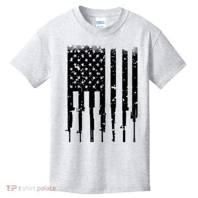 Bullet Riddled American Rifle Flag Kids T-Shirt