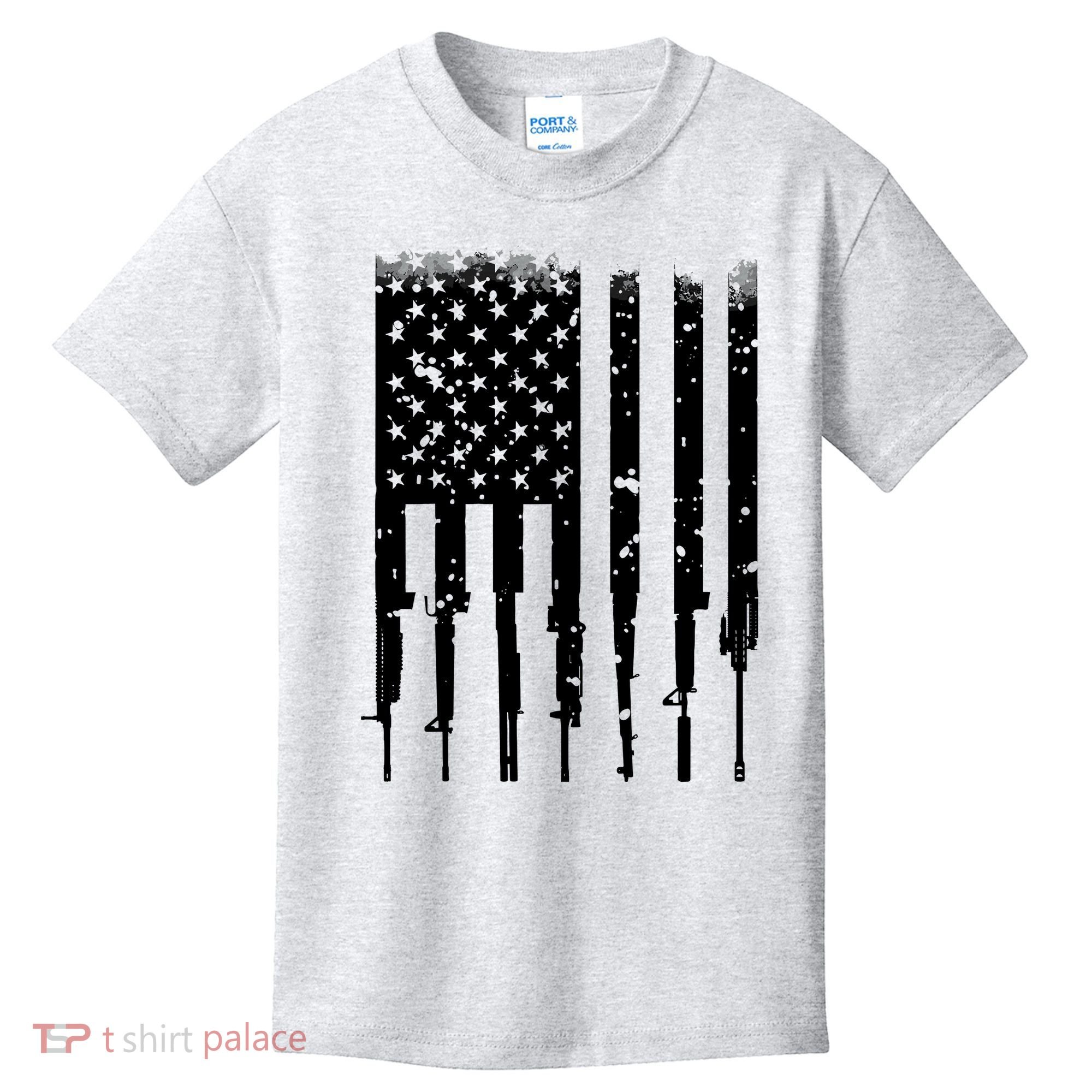 Bullet Riddled American Rifle Flag Kids T-Shirt