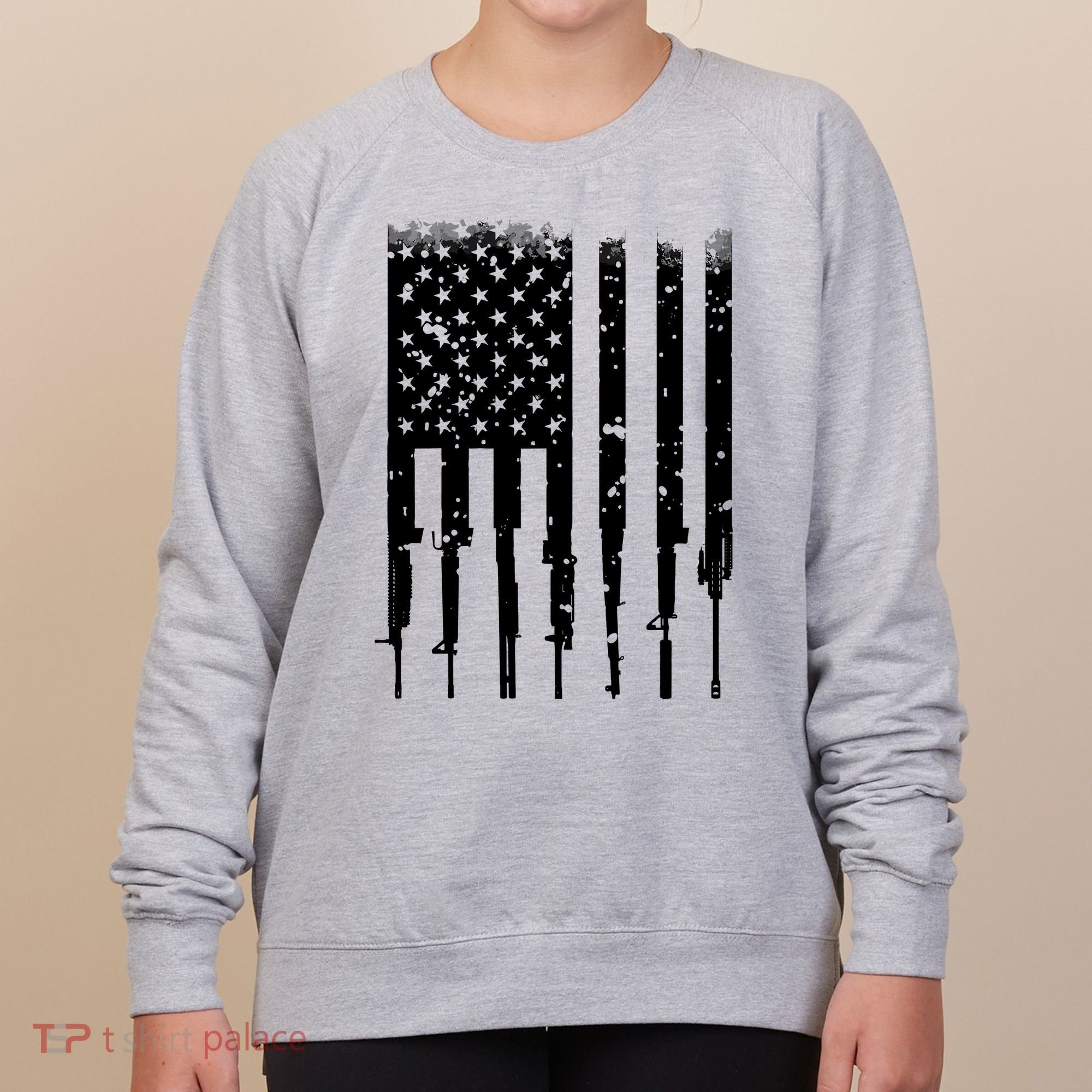 Bullet Riddled American Rifle Flag Women's Sweatshirt