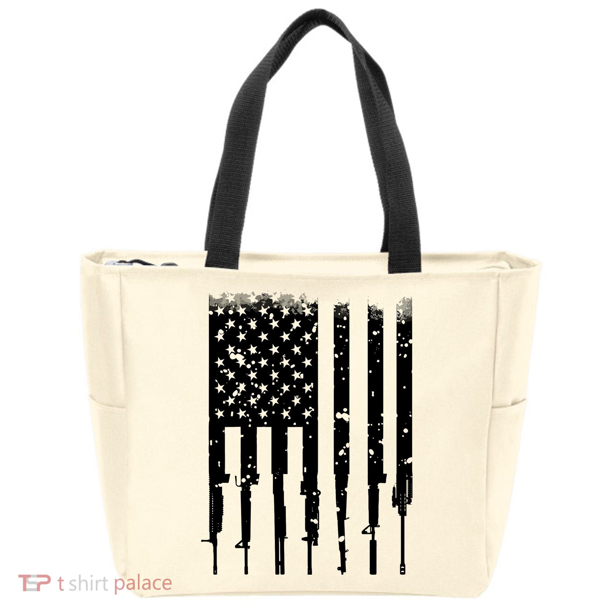 Bullet Riddled American Rifle Flag Tote Bag