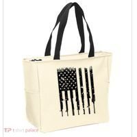 Bullet Riddled American Rifle Flag Tote Bag thumb 2