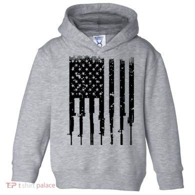 Bullet Riddled American Rifle Flag Toddler Hoodie