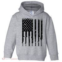 Bullet Riddled American Rifle Flag Toddler Hoodie thumb 0