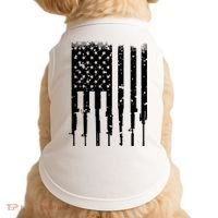 Bullet Riddled American Rifle Flag Doggie Tank thumb 0