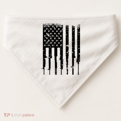 Bullet Riddled American Rifle Flag USA-Made Doggie Bandana