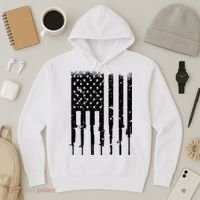 Bullet Riddled American Rifle Flag Hoodie thumb 3