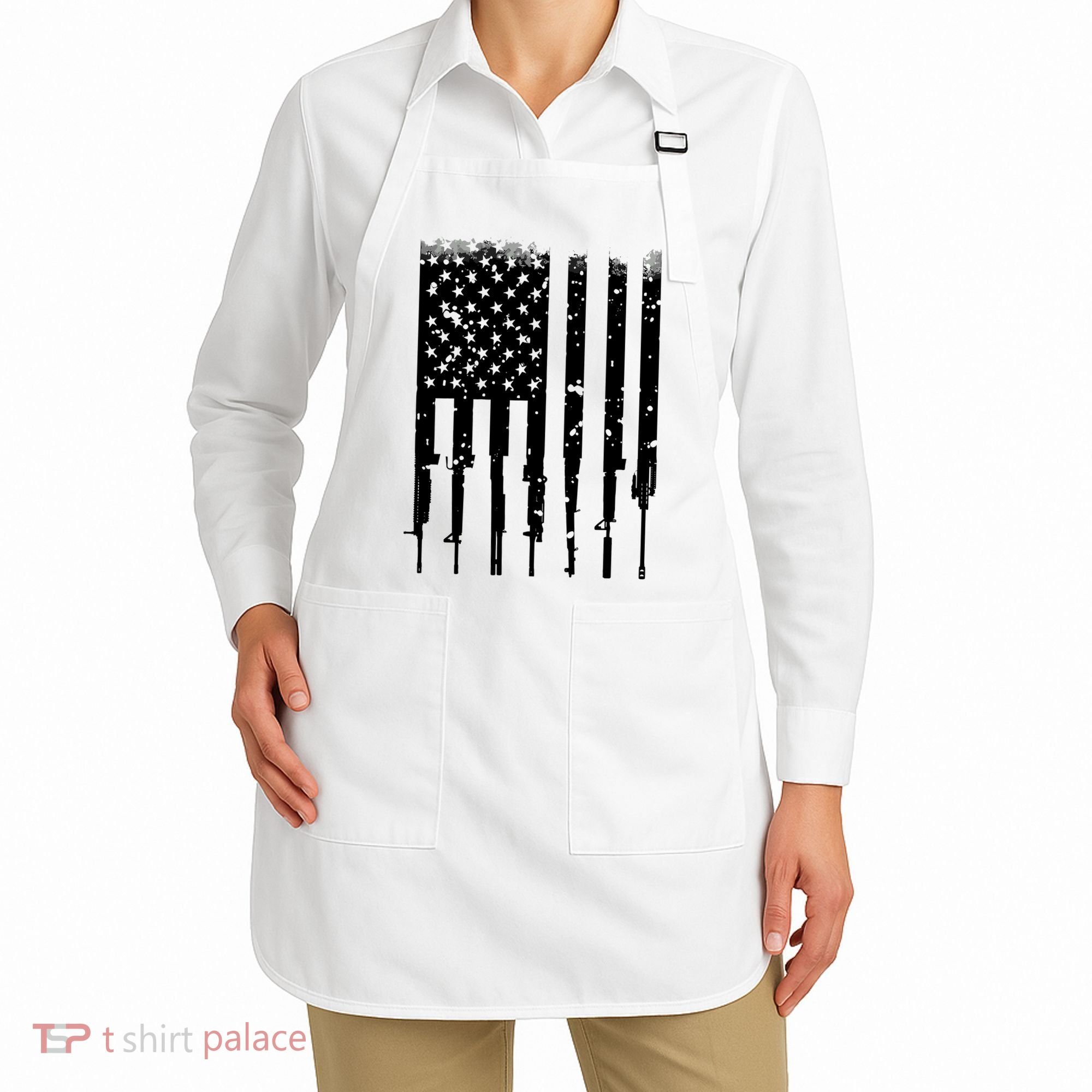 Bullet Riddled American Rifle Flag Apron