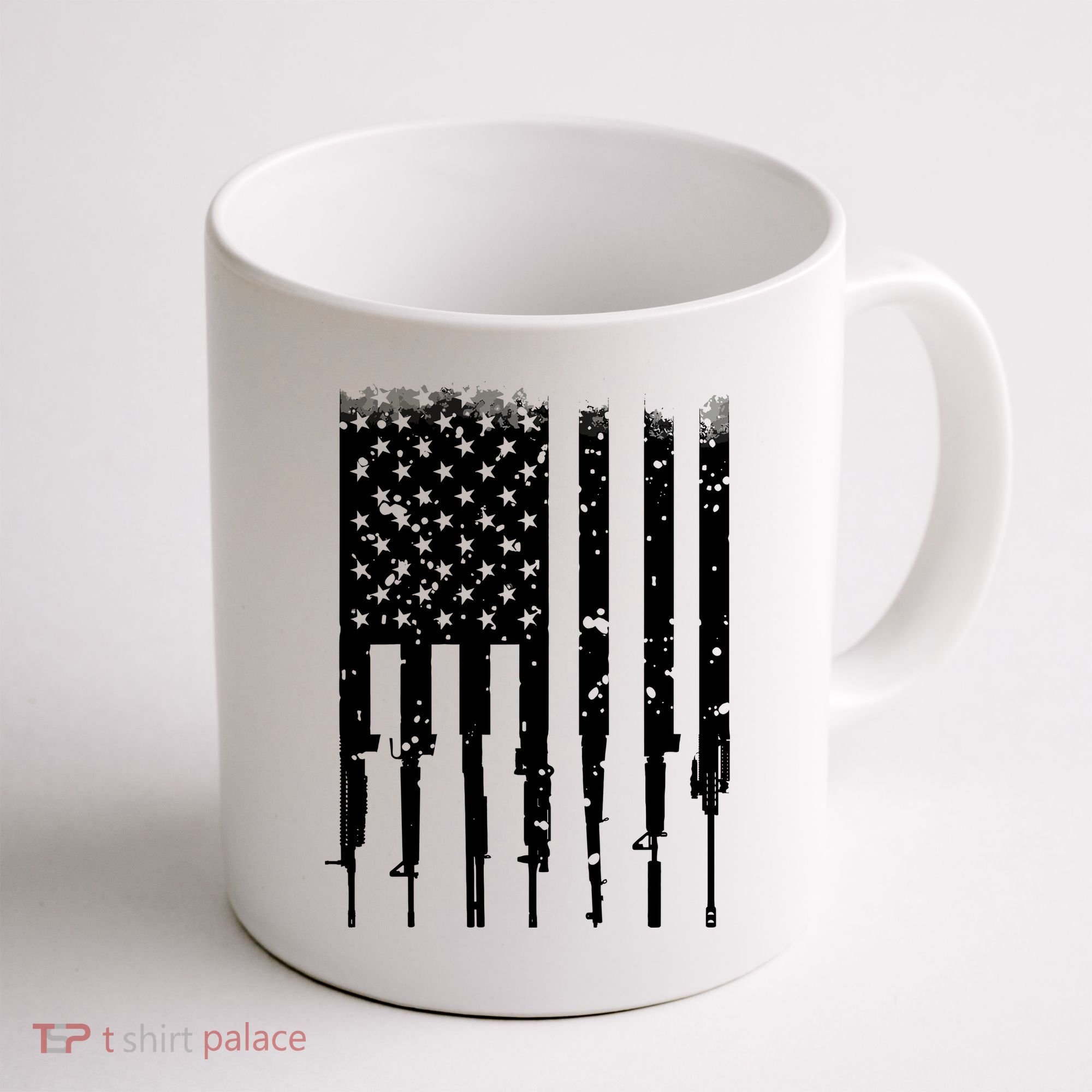 Bullet Riddled American Rifle Flag Coffee Mug