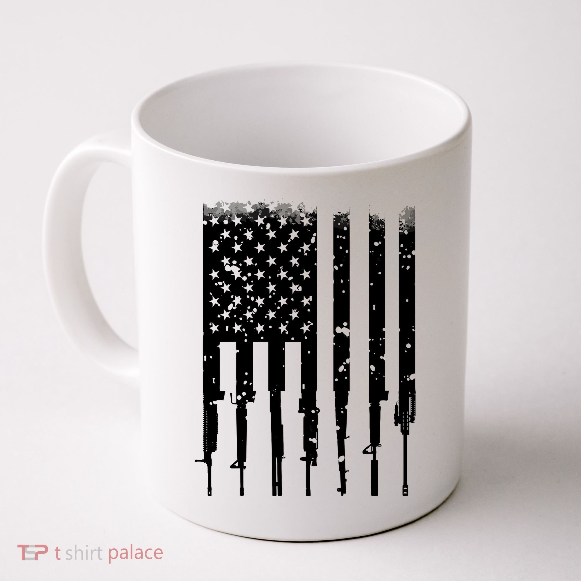 Bullet Riddled American Rifle Flag Coffee Mug