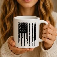 Bullet Riddled American Rifle Flag Coffee Mug thumb 3