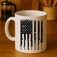 Bullet Riddled American Rifle Flag Coffee Mug thumb 4