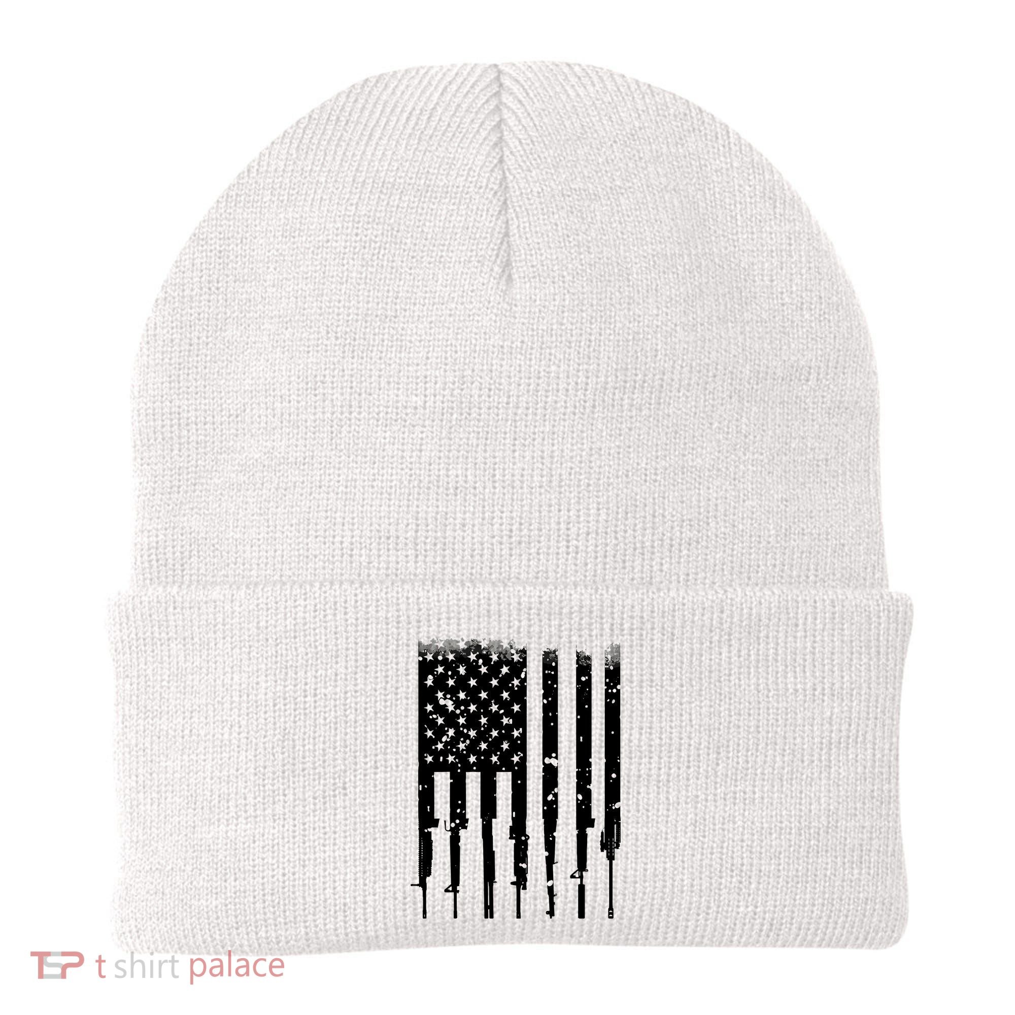 Bullet Riddled American Rifle Flag Beanie