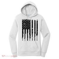 Bullet Riddled American Rifle Flag Women's Hoodie thumb 0