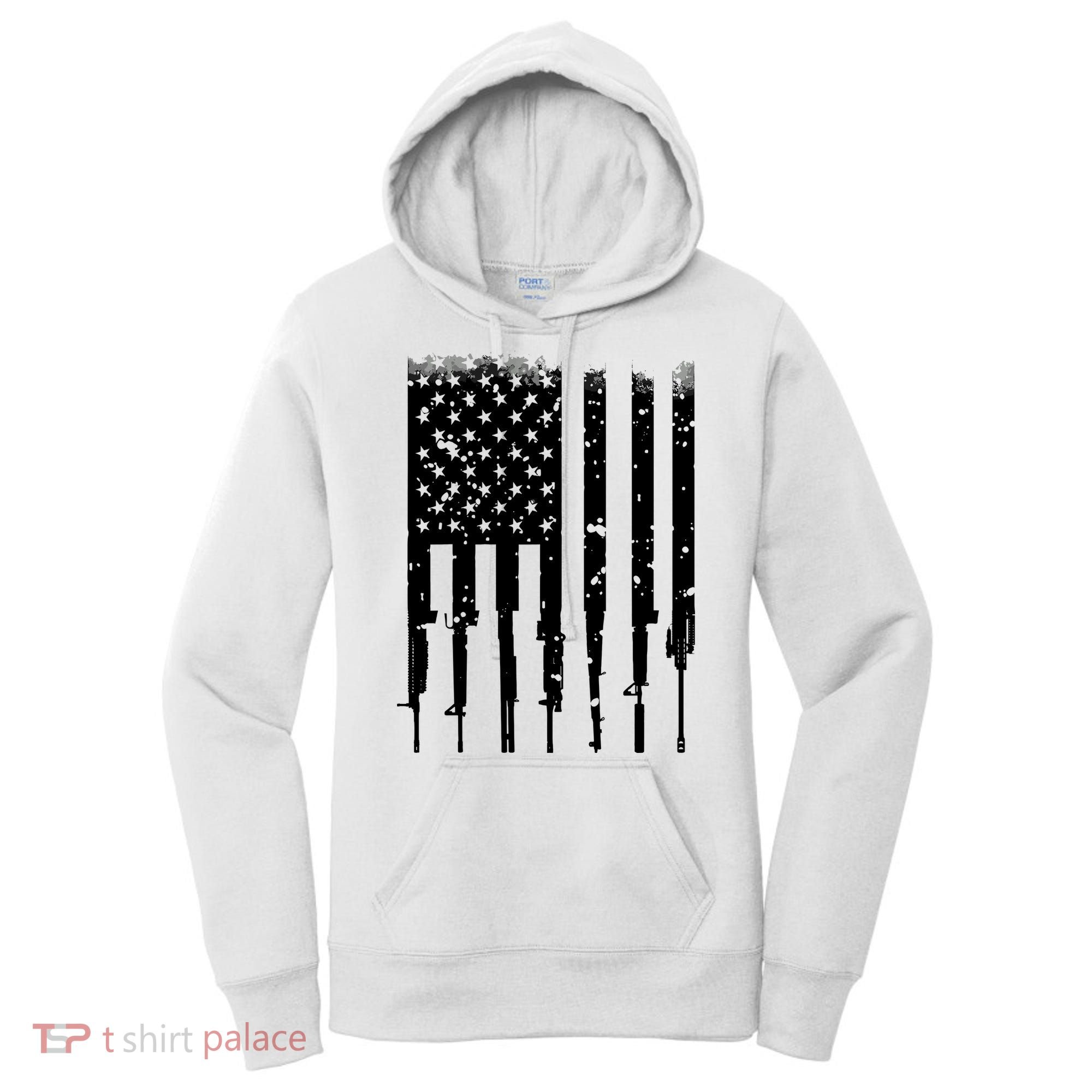 Bullet Riddled American Rifle Flag Women's Hoodie