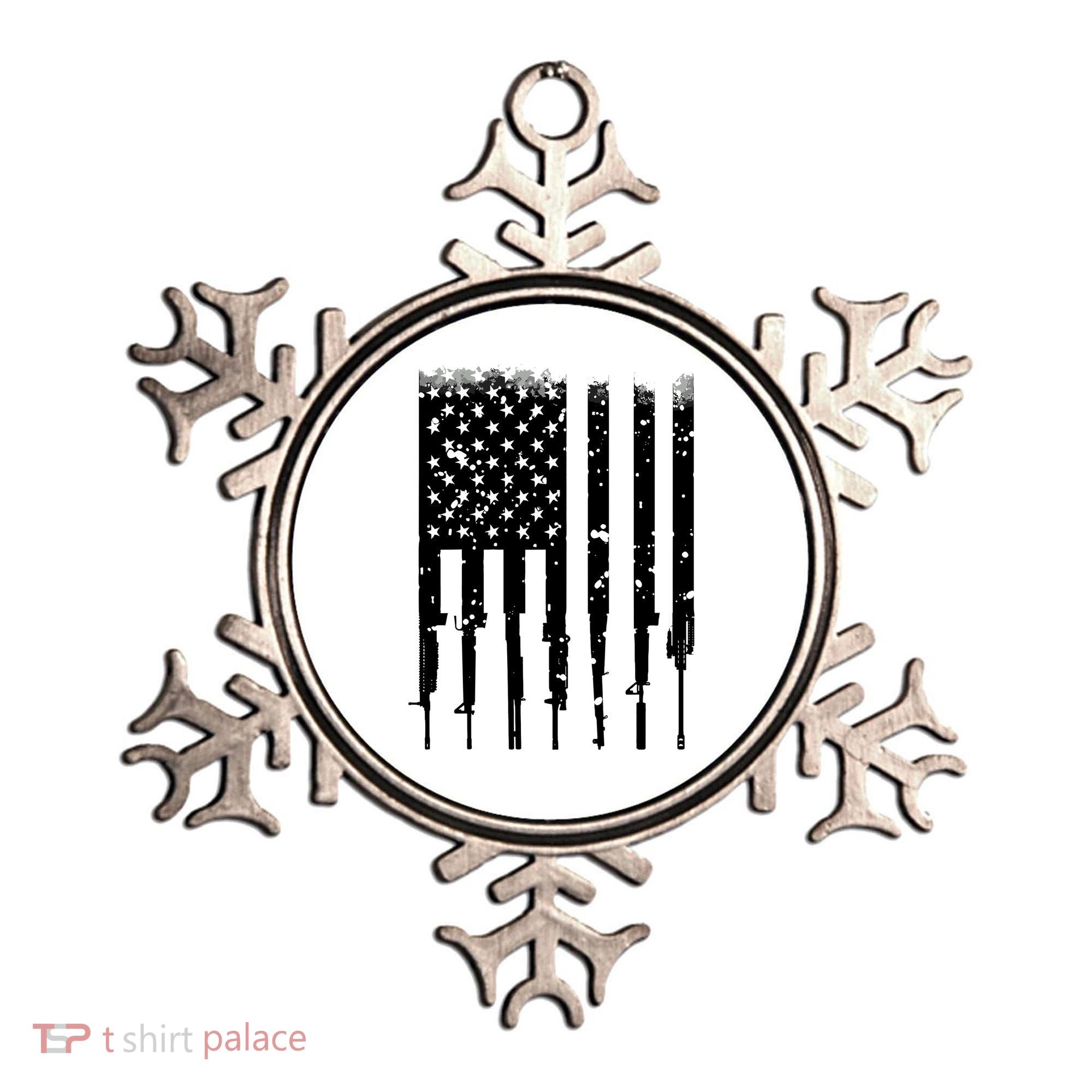Bullet Riddled American Rifle Flag Ornament