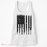 Bullet Riddled American Rifle Flag Women's Tank Top thumb 0