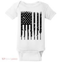 Bullet Riddled American Rifle Flag Baby Bodysuit thumb 0