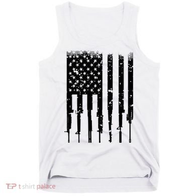 Bullet Riddled American Rifle Flag Tank Top