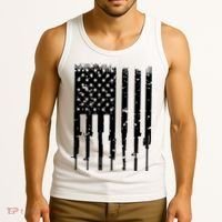 Bullet Riddled American Rifle Flag Tank Top thumb 3