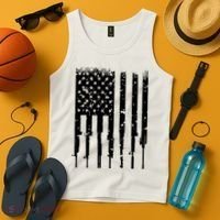 Bullet Riddled American Rifle Flag Tank Top thumb 4