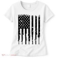 Bullet Riddled American Rifle Flag Women's T-Shirt thumb 0