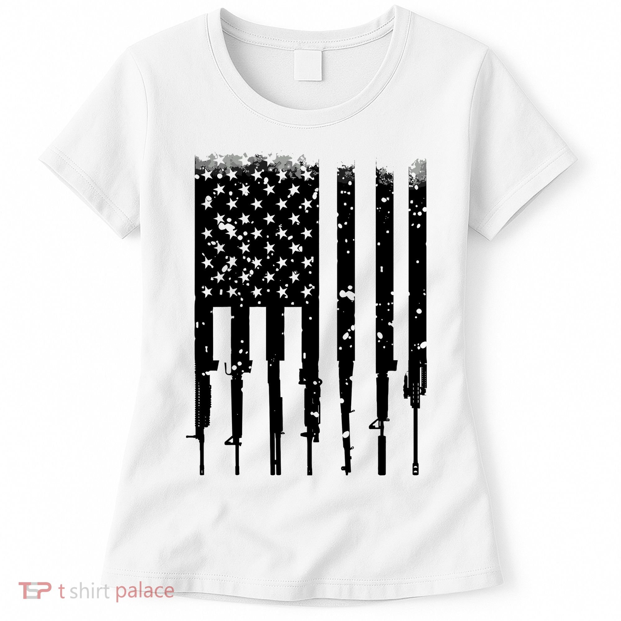Bullet Riddled American Rifle Flag Women's T-Shirt